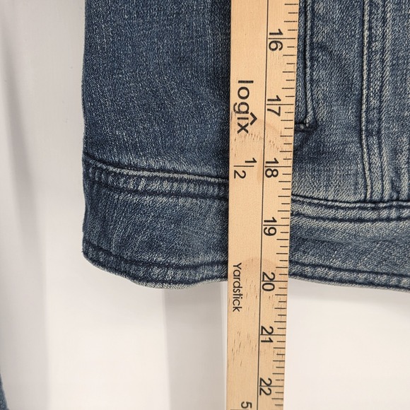 Pilcro And The Letterpress Anthropologie Jacket Women Large Denim Blue Jean Coat - Picture 6 of 8